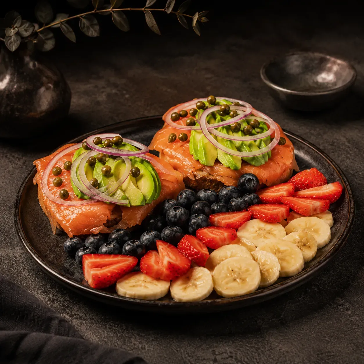 Smoked salmon plate